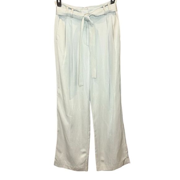 Reiss Pale Green Prairie Belted Wide Leg Pants NWOT Size 8 - Picture 4 of 7